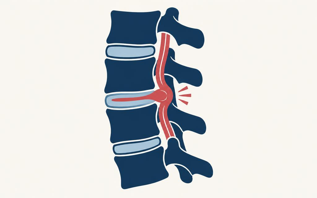 Ilustração da coluna com um disco herniado