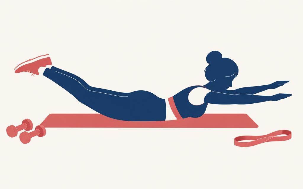 Ilustração de exercício de fortalecimento no colchonete