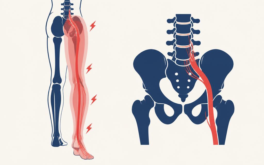 Ilustração da dor irradiando pela perna